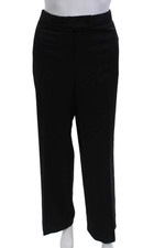 Talbots Womens Wool Pocketed Wide Legged Dress Pants Black Size 12