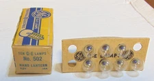 7 Vintage NOS GE 502 Miniature Lamps for Hand Lamps