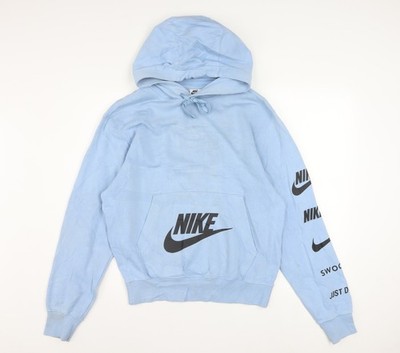 Nike Herren Blau XS Pullover Hoodie Grafik Logo Sport Fleece