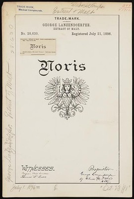 Photo:George Lanzendoerfer Noris Extract of Malt Trademark 1896