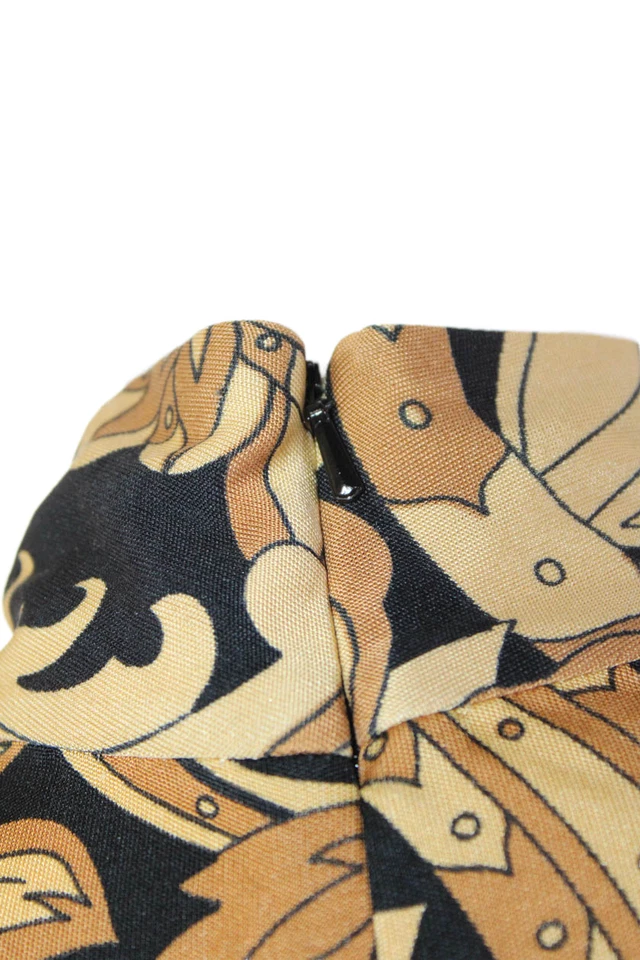 Mini vestido Nieves Lavi feminino seda floral zíper manga longa amarelo tamanho 2 - Imagem 4 de 4