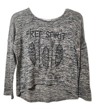 Girl's Sweater - Heather Gray/Beige- Size: L