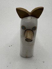 Zuni Ghost Dog fetish Cody Nastacio White Marble F4524