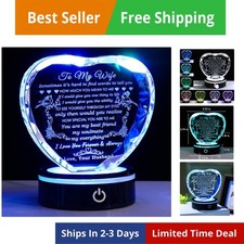 Gifts for Wife with Colorful LED Base Romantic Wedding Anniversary I Love You...