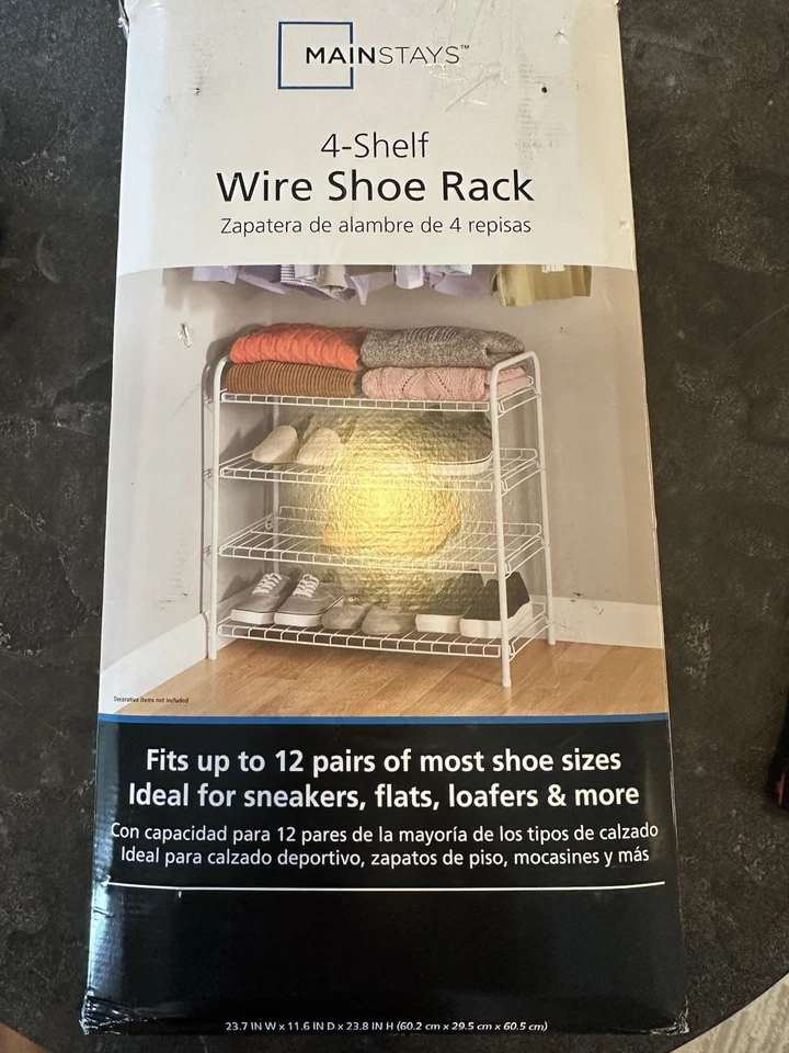 Estante de exhibición de alambre de 4 estantes Mainstays Foto 2 de 2