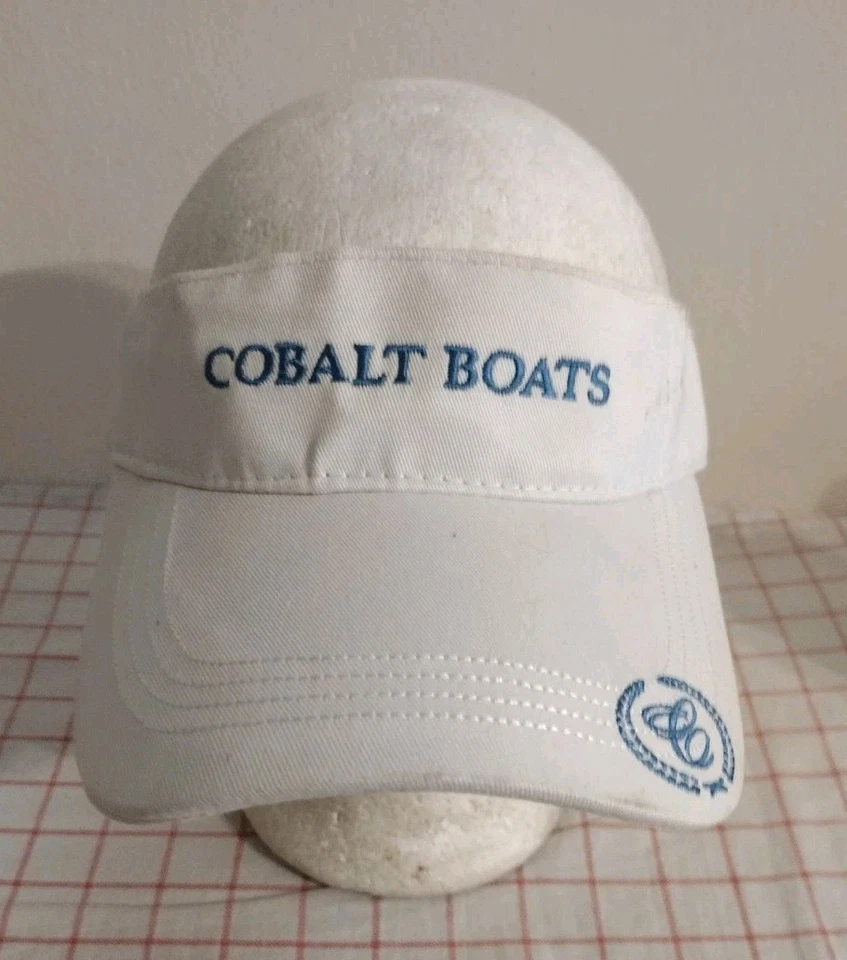 Boné viseira barco cobalto chapéu branco masculino feminino logotipo bordado ajustável - Imagem 2 de 4