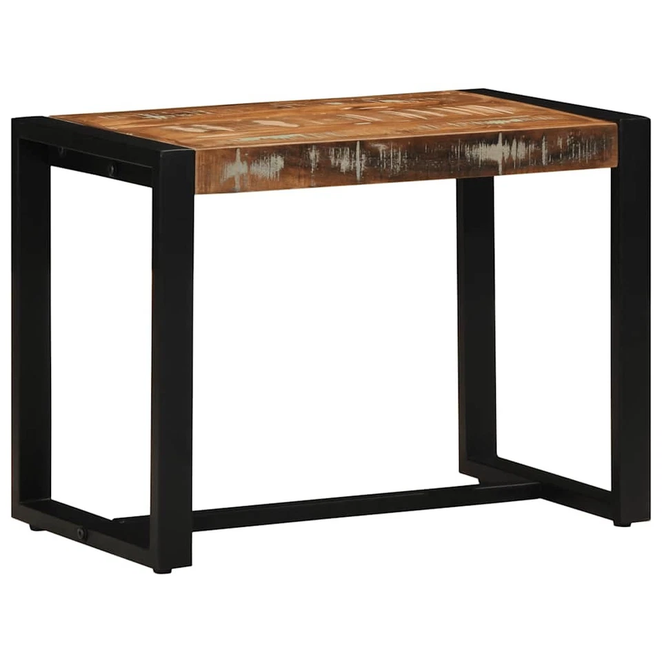 Bench Multicolour Solid Reclaimed Mango Wood with Iron Legs 60x35x45 cm Vintage - Image 2 of 4