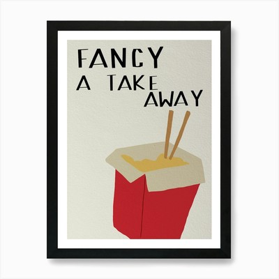 Fancy Take Away Unique Kitchen Art  Framed Wall Art Poster Canvas Print Picture