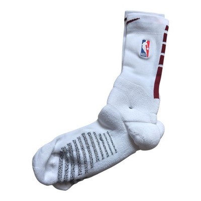 Nike NBA Authentic Socks White/Burgundy, Size XL, Mid Calf, NWT