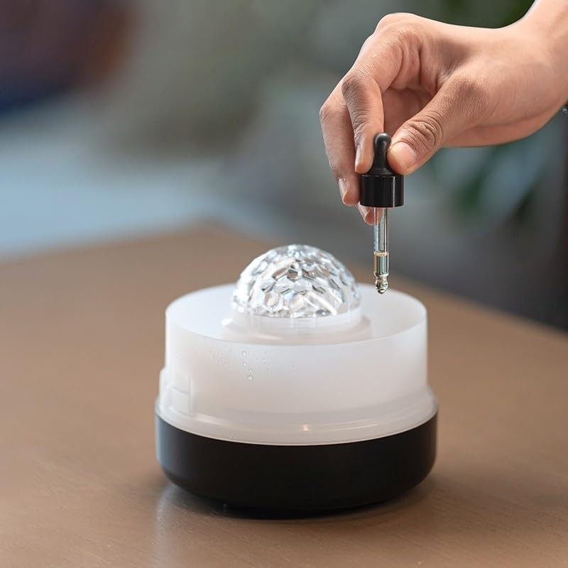 Flame Diffuser, Starry Sky Light Rotation Control 200Ml Ultrasonic Fragrance Dif