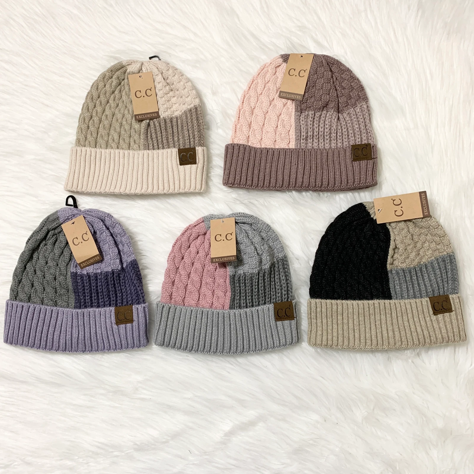 C.C Color Block Beanie for Adults, Winter Hats, Premium Hats, Cozy Warm Hats
Opens in a new window o