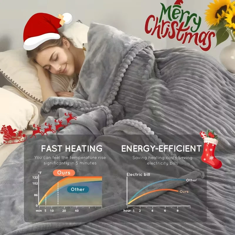 Electric Heated Blanket – Twin/Full/Queen – 10 Heat Levels, 1–12H Auto-Off, - Image 2 of 4