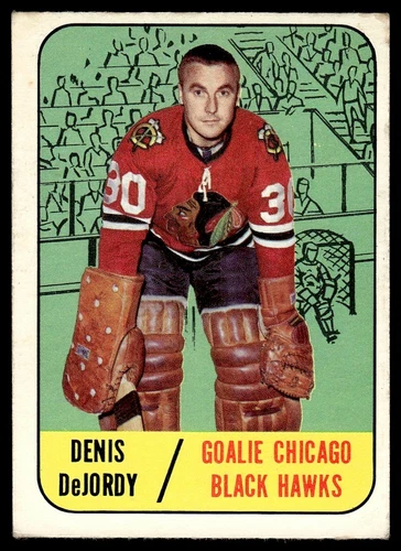 1967-68 Topps Hockey VG-EX Denis DeJordy Chicago Blackhawks #115