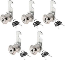 5 Pack Cabinet Cam Locks Keyed Alike, 3/4" 20mm 13/16 20mm , Silver