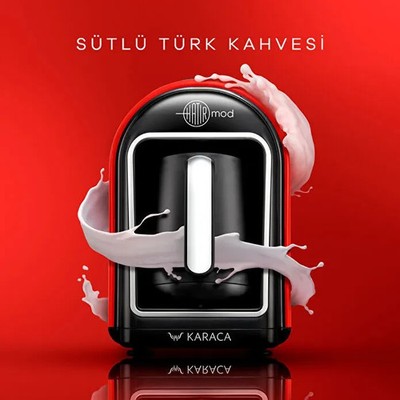 Karaca, Hatır Mod Türkische Kaffeemaschine mit Milch, Cherry Rot