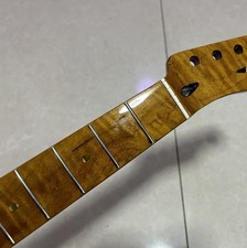 AAA Gloss 22 Fret 25.5" Roasted Flame Maple Guitar Neck parts Stainless steel