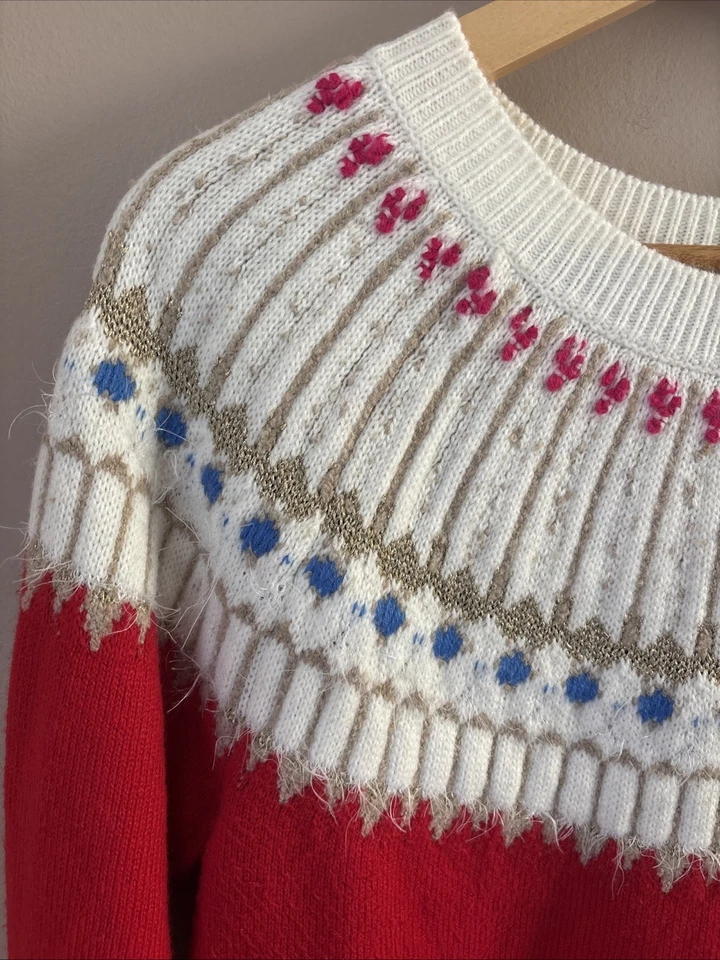 Style & Co Women’s Large Red Christmas Sweater Holiday Knit Pullover Festive - Image 2 of 4