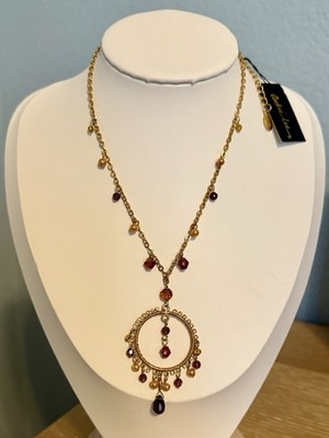 Cookie Lee Vintage Gold Tone Charm Necklace Signed NWT