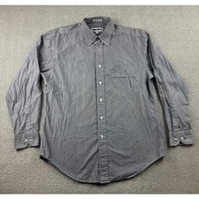 Vintage Yves Saint Laurent Button-Down Shirt Men 15 1/2 Gray Preppy Normcore 90s