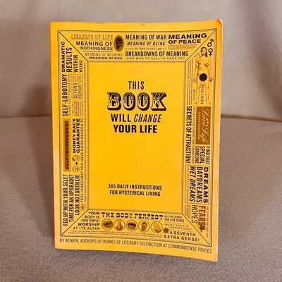 This Book Will Change Your Life by Ben Carey (2003, Trade Paperback)