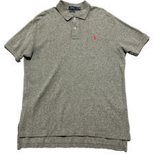 Polo Ralph Lauren Polo Shirt Mens XL Grey Classic Fit Cotton Short Sleeve Solid