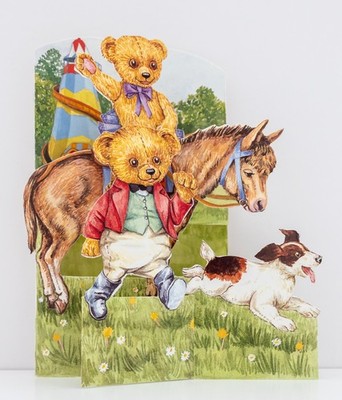 3D Vintage Grußkarte - Teddybär - mit Umschlag zum Stellen Ampersand Studio