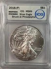2016 American Silver Eagle $1 ICG MS69 1 Oz .999 Fine Silver