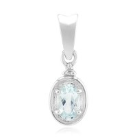 Cavill Amblygonit AnhäNger 925 Silber Rhodiniert 0,4Ct Blau Oval