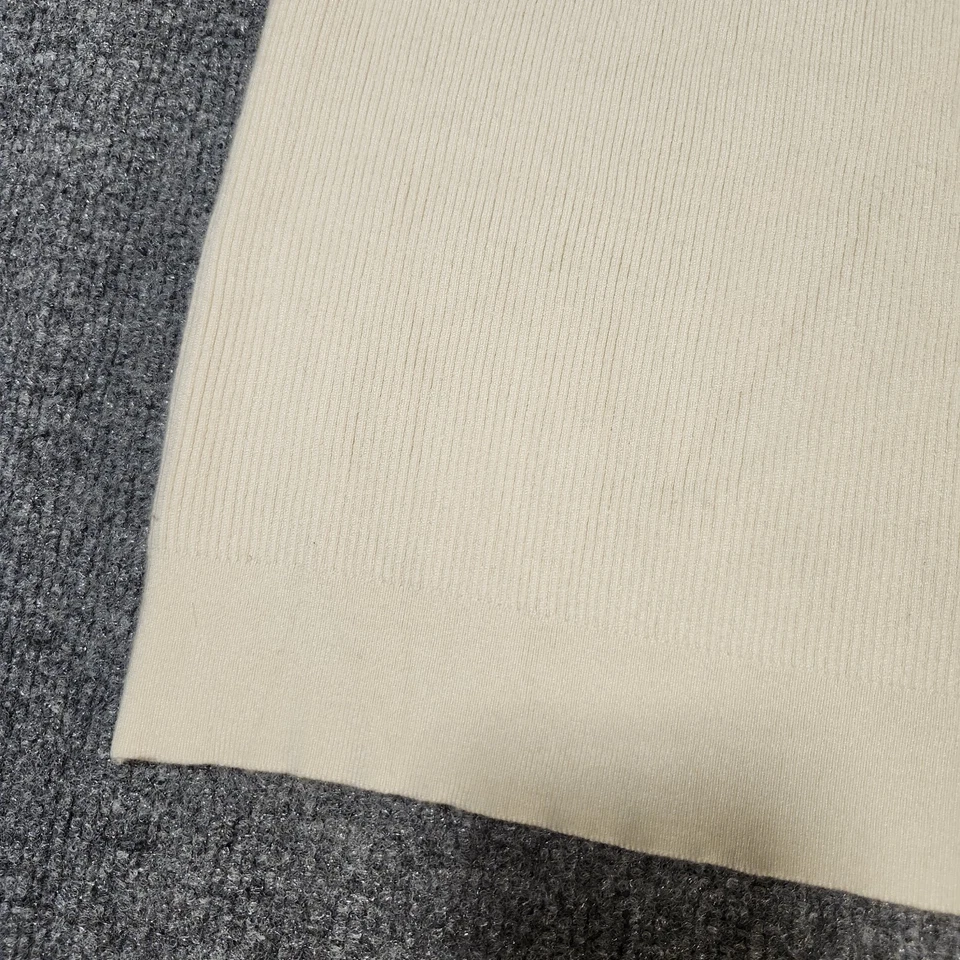 Theory Top Womens Small Ivory Ribbed Halter Neck Silk Cashmere Pullover READ - Image 3 of 4