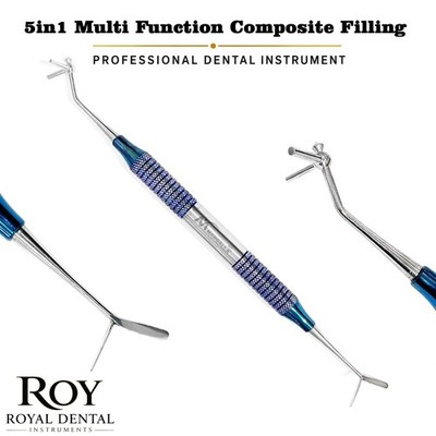 5in1 Multi Function Dental Composite Filling Instrument Blue Coated Double End