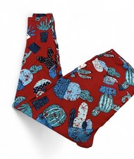 LuLaRoe TC Leggings Red Cactus Print Desert Plants Buttery Soft Southwestern