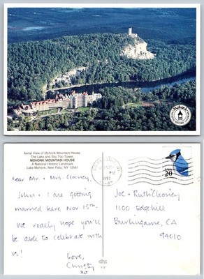 Mohonk Mountain House New Paltz NY 1997 Postcard Aerial View Sky Top Tower