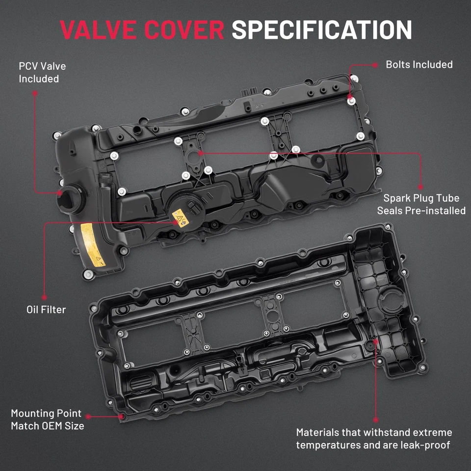 Engine Valve Cover & Gasket For 2011-2014 BMW X3 X5 X6 335i 535i xDrive - Image 4 of 4