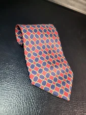 Vintage GUCCI MADE IN ITALY Crimson And BLUE 100% SILK TIE ROPE DESIGN 4 INCH
