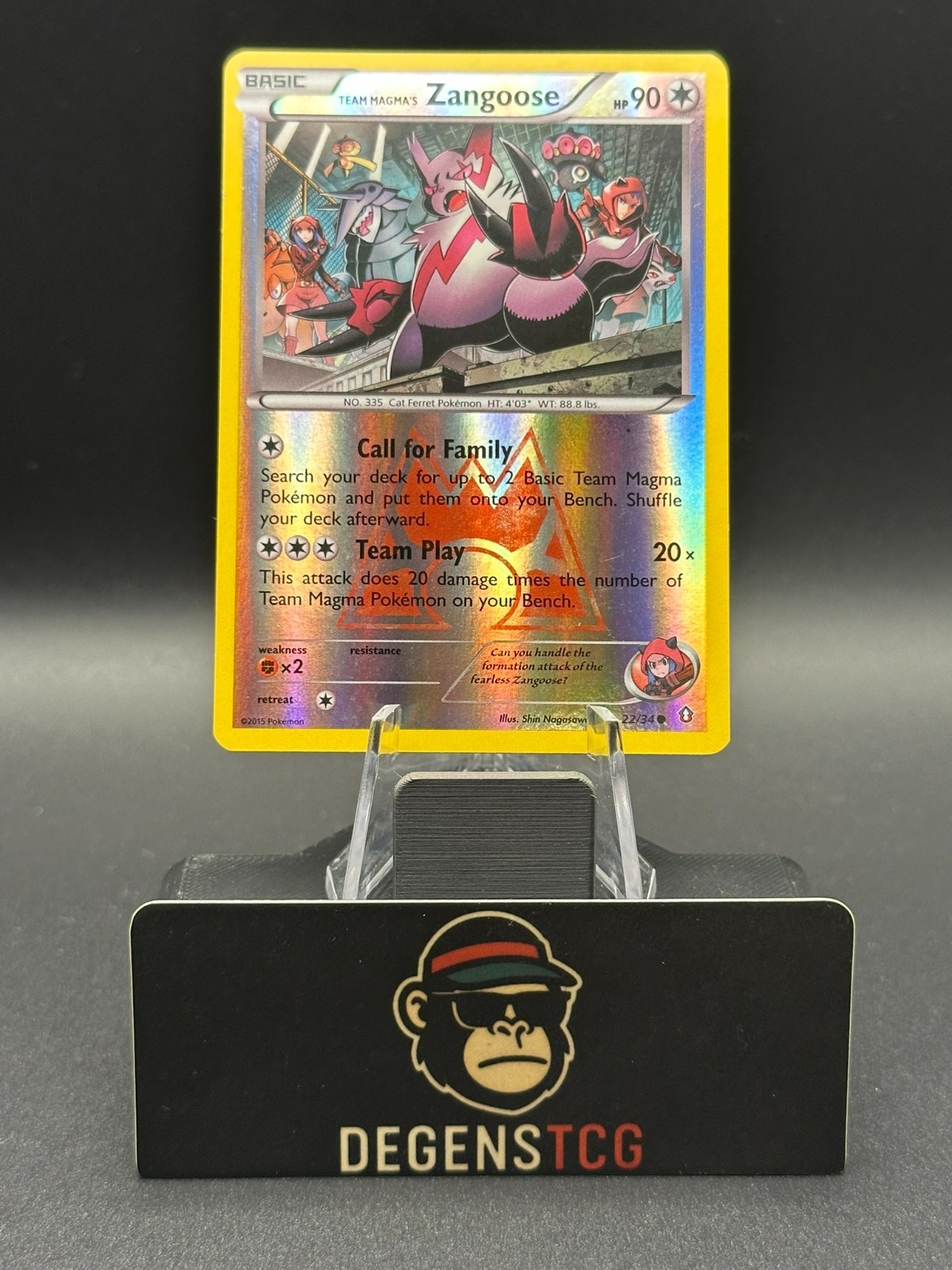 Team Magma's Zangoose 22/34 Double Crisis Reverse Holo nm