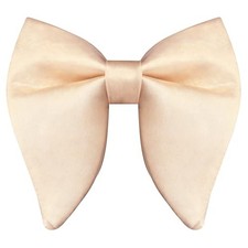 Branduce Solid Color Oversize Pre-tied Bow Tie Quality Adjustable Champagne