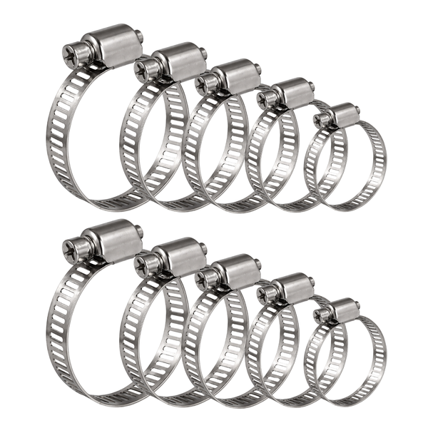 10X Schlauchklemmen Schlauchschellen Set Rohrschellen Edelstahl Schlauchbinder-image
