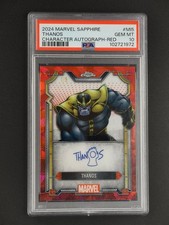 2024 Topps Chrome Marvel Sapphire Thanos #5 Red Auto 1/5 PSA 10 [5hk
