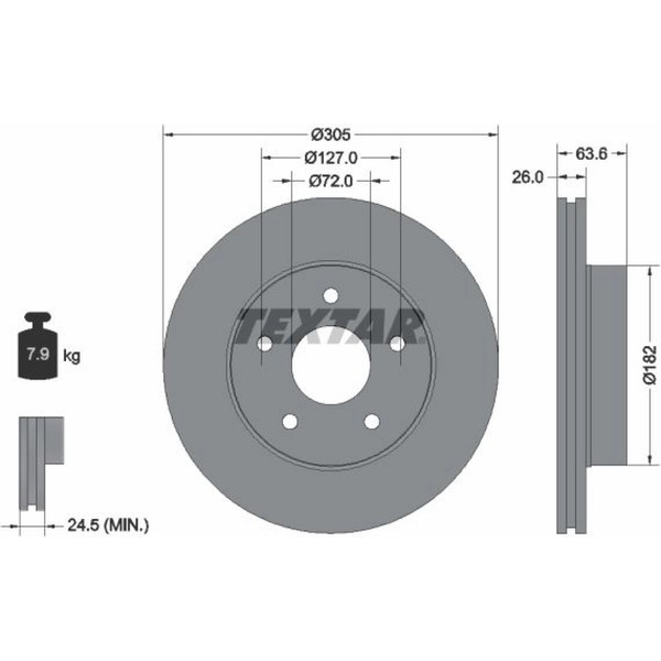 2X Textar 92113600 Bremsscheibe FüR Jeep Grand Cherokee WJ WG-image