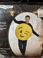 Disguise Mens Womens Adult FUNNY Goofy Wink EMOJI Halloween Costume OSFM