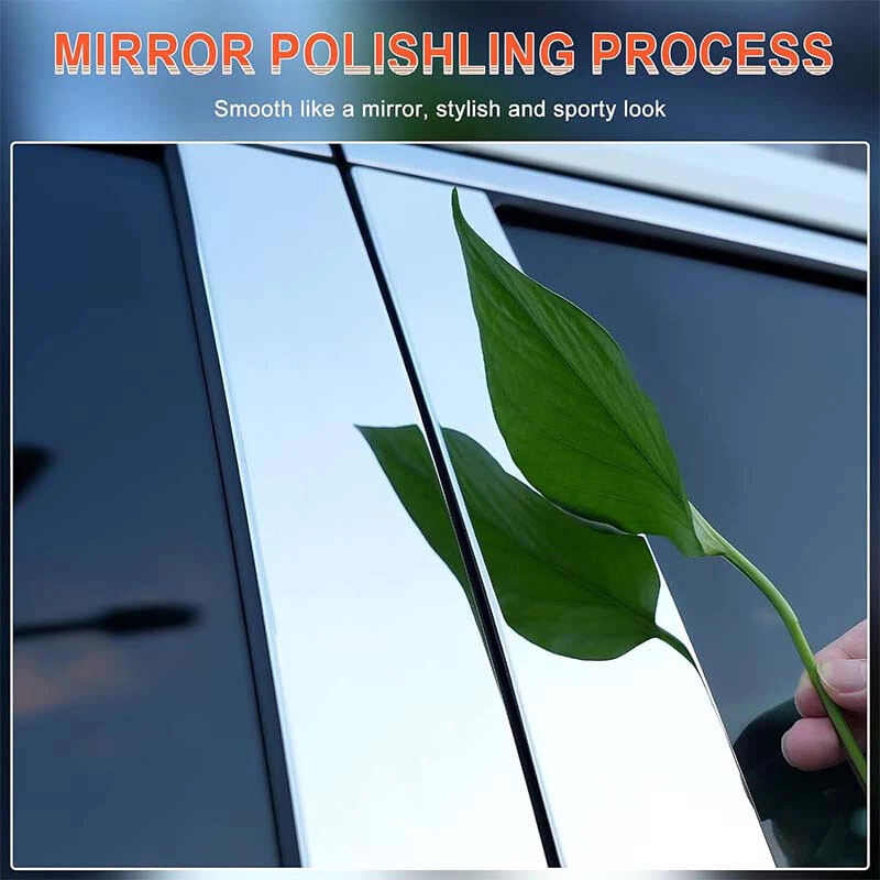 Cubierta de puerta de ventana postes de pilar plateados aptos para Honda Civic Sedán 2016-2021 6 piezas Foto 2 de 4