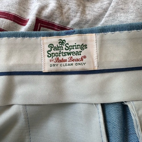 Palm Springs Sportswear Blue Denim Work Pants Buttoned Pocket Belt Loops 34x30 - Picture 4 of 8