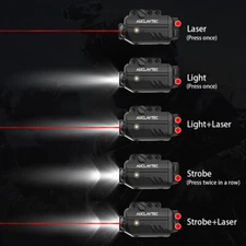 500 Lumen Pistol Light Laser Combo Tactical Flashlight Subcompact Compact Pistol