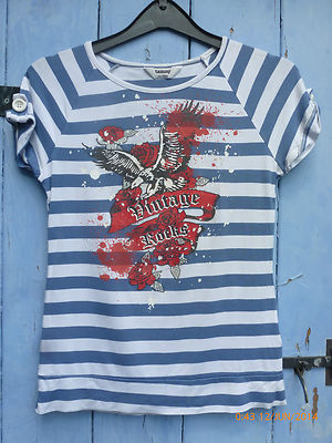 Vintage Tammy T.Shirt/Top 152-158cm 'Vintage Rocks' + Adler blau weiß Streifen