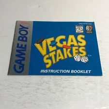Vegas Stakes Instruction Booklet ONLY! (Game Boy, GB) Gameboy Manual