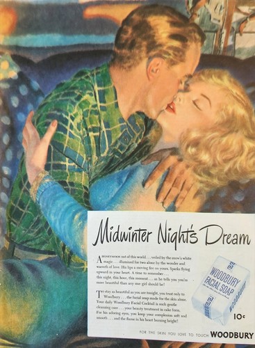 1946 Woodbury Facial Soap Vintage Ad Midwinter Nights dreams