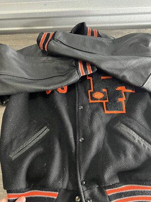 Idaho Varsity Letterman Jacket authentic TM Athletics vtg leather