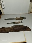 Vintage 1950's Pair Hunting Knife Stag Horn Solingen Germany  — photo 8
