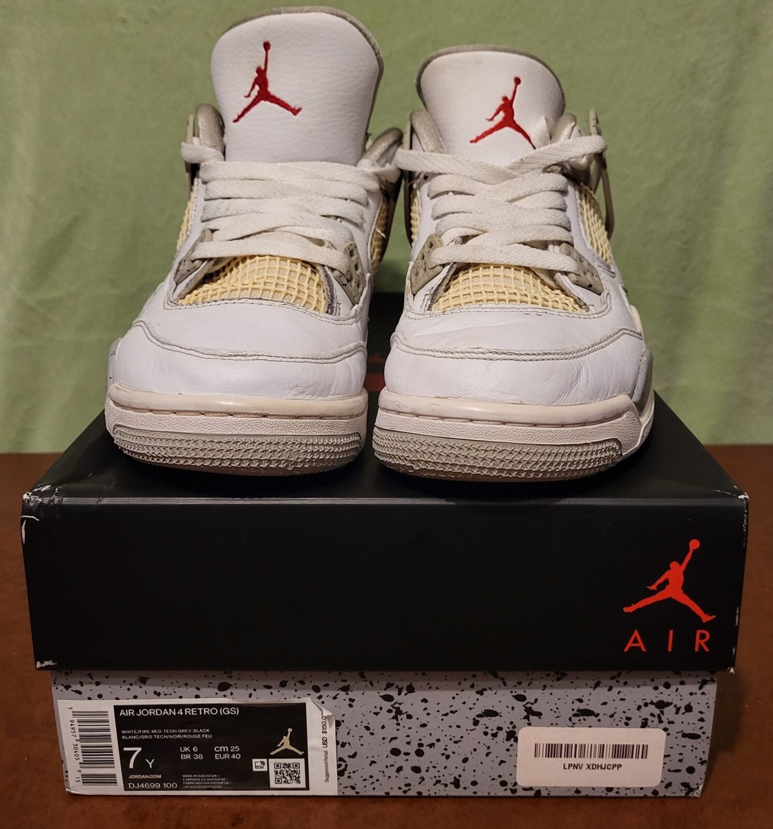 Nike Air Jordan 4 Retro White Oreo Size 7y DJ4699-100 | eBay