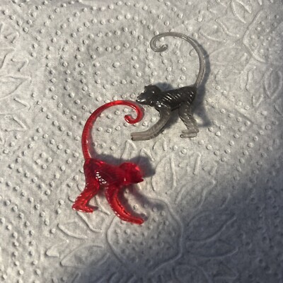 2 Vintage 1970s Sonic Drink Hanger Monkey Red And Smokey Grey